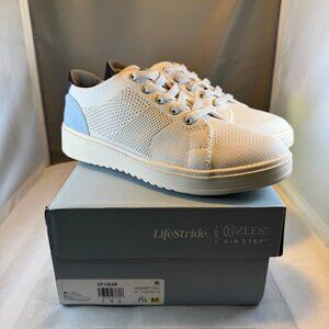 LifeStride VIP BZEES Air Step Cream Women's Slip On Sneakers Size 7.5 NIB $90